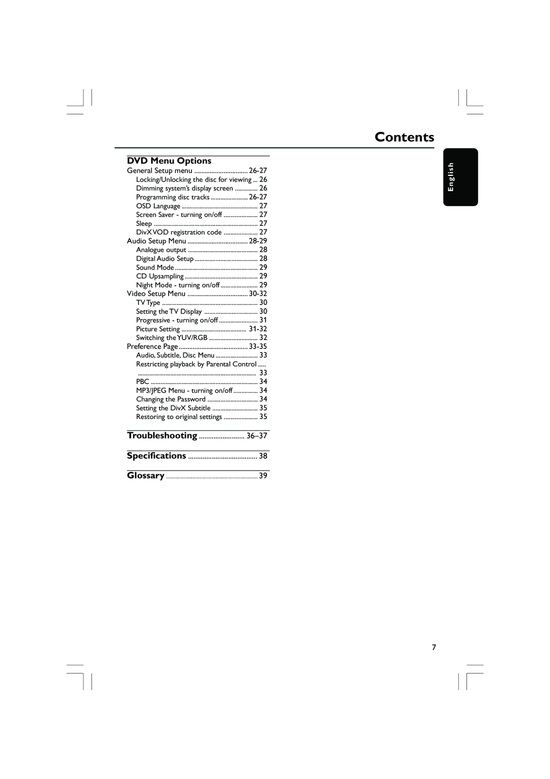 Philips DVP5200/51, DVP5100 user manual DVD Menu Options, Troubleshooting 