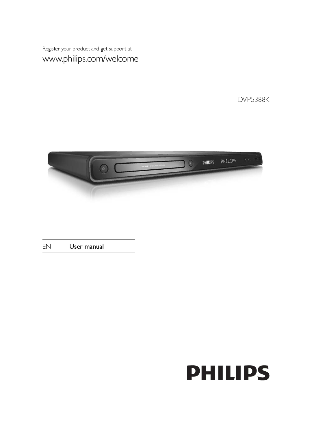 Philips DVP5388K/51 user manual Register your product and get support at 