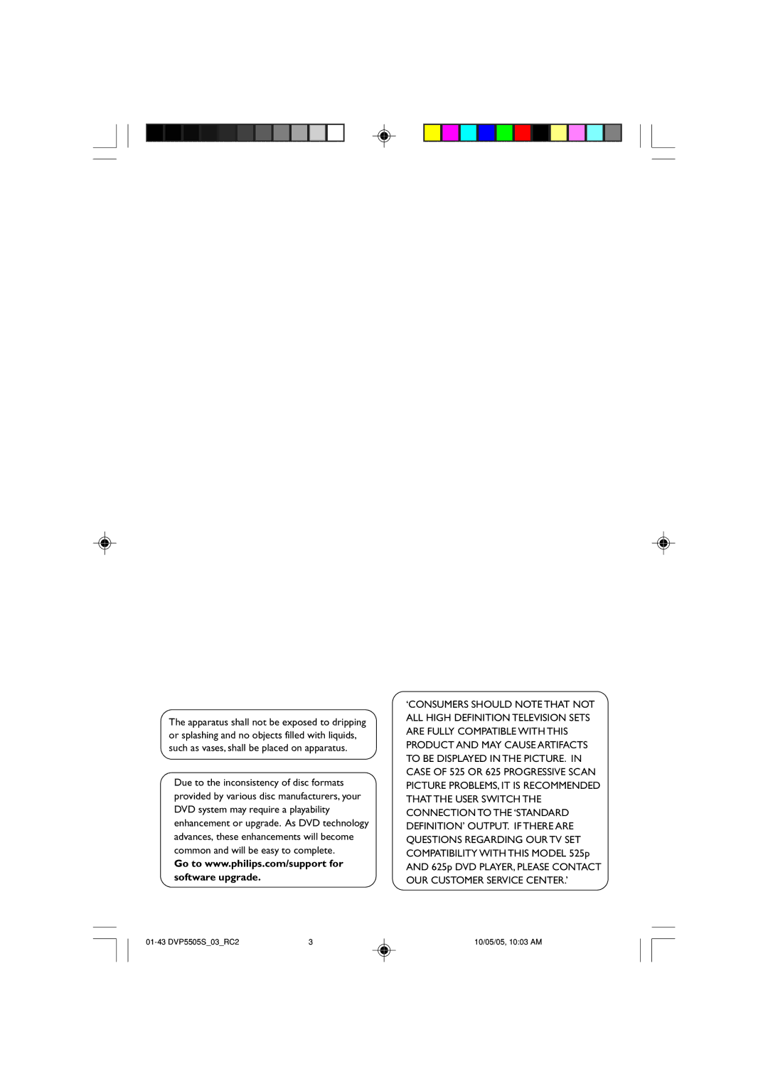 Philips DVP5500S/03 user manual 01-43 DVP5505S03RC2 10/05/05, 1003 AM 