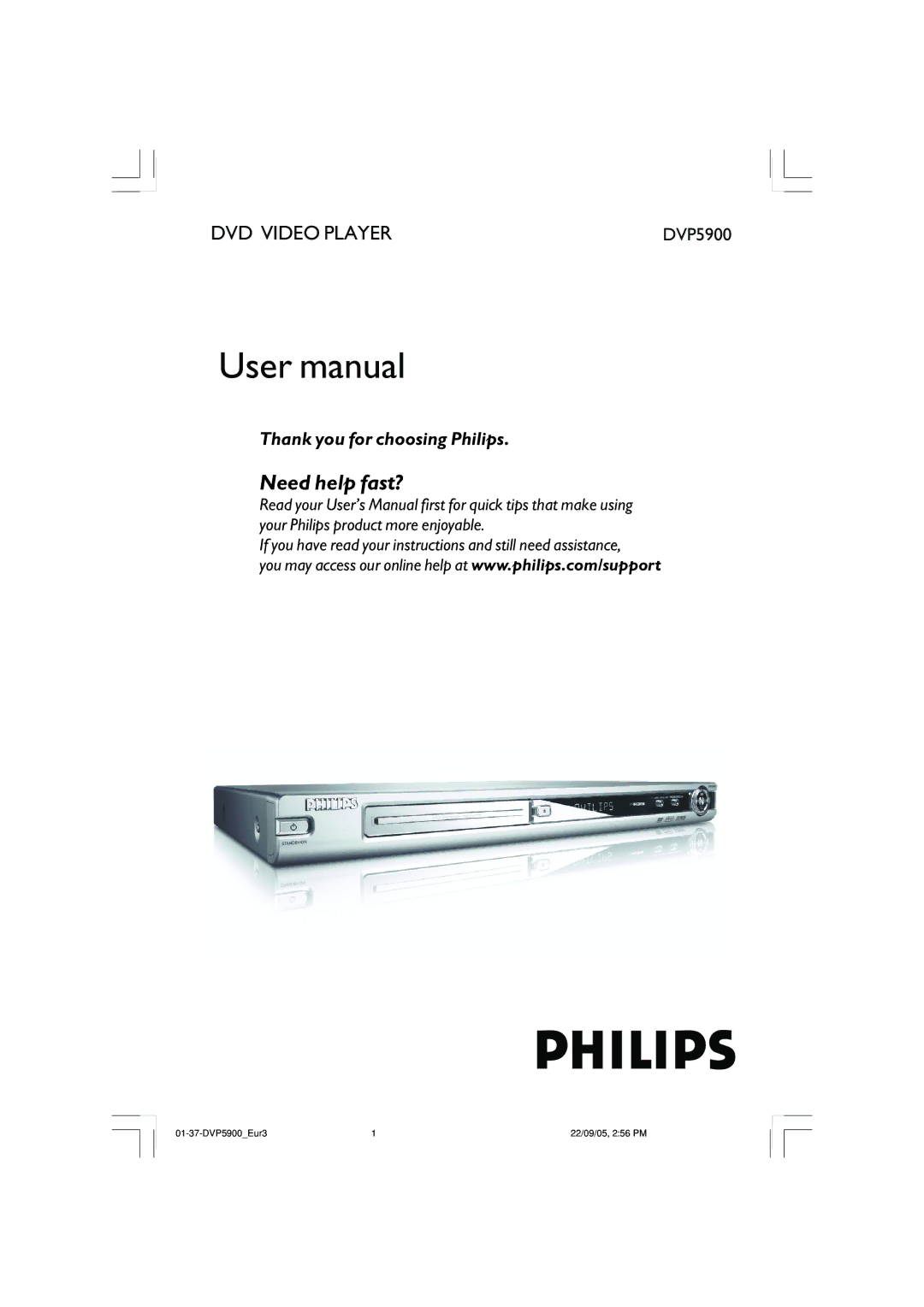 Philips DVP5900 user manual Need help fast? 