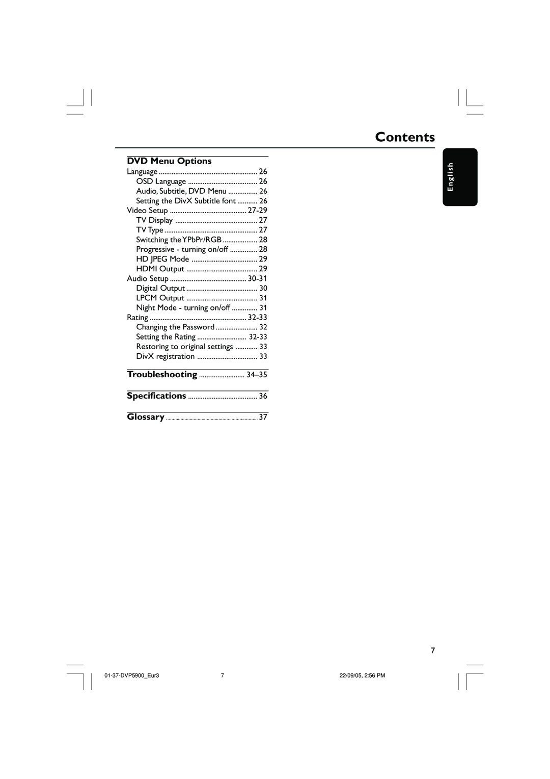 Philips DVP5900 user manual DVD Menu Options, Troubleshooting 