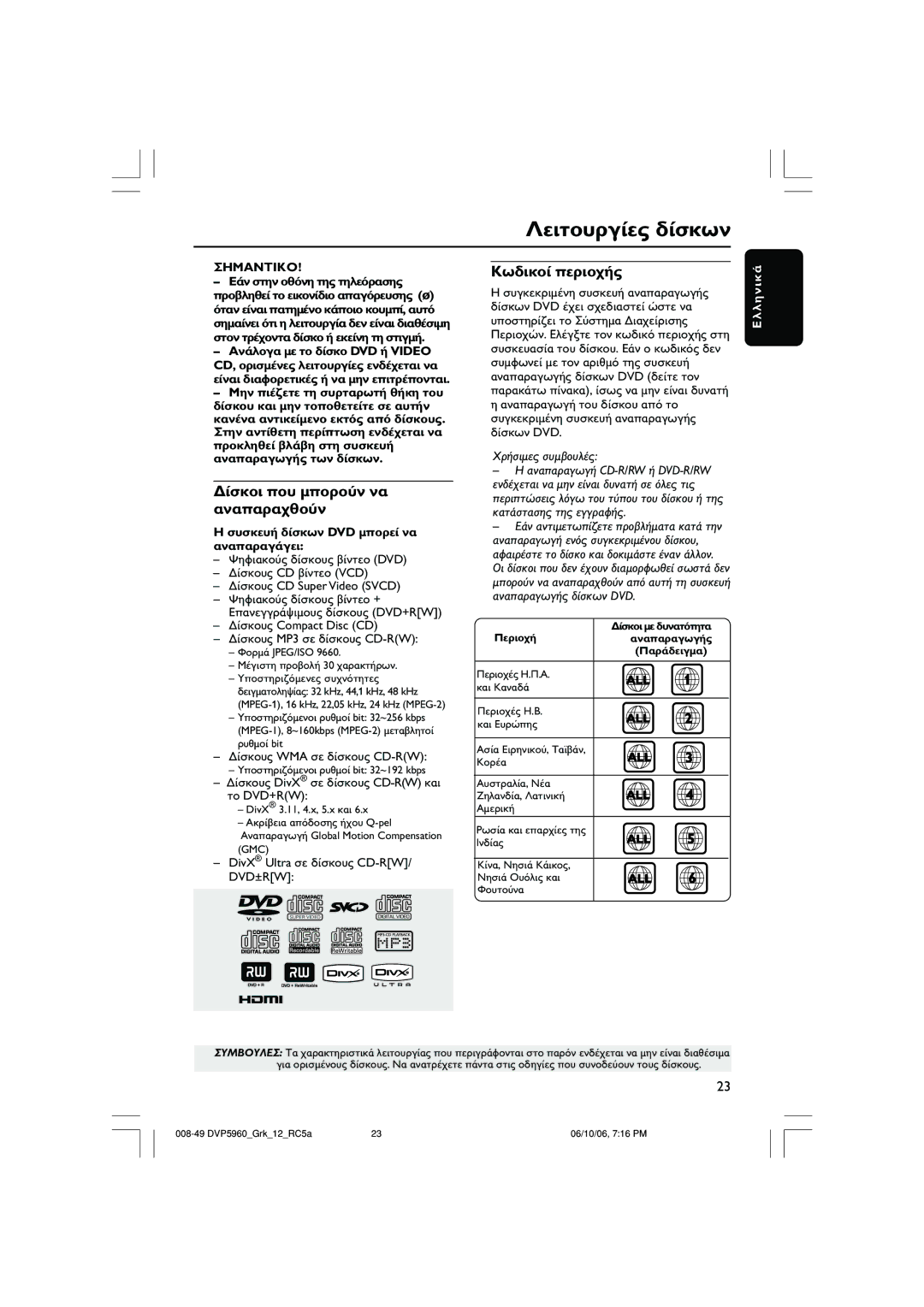 Philips DVP5960 user manual DVD Video, Dvd+Rw, Wma, Cd-Rw, Dvd±Rw 