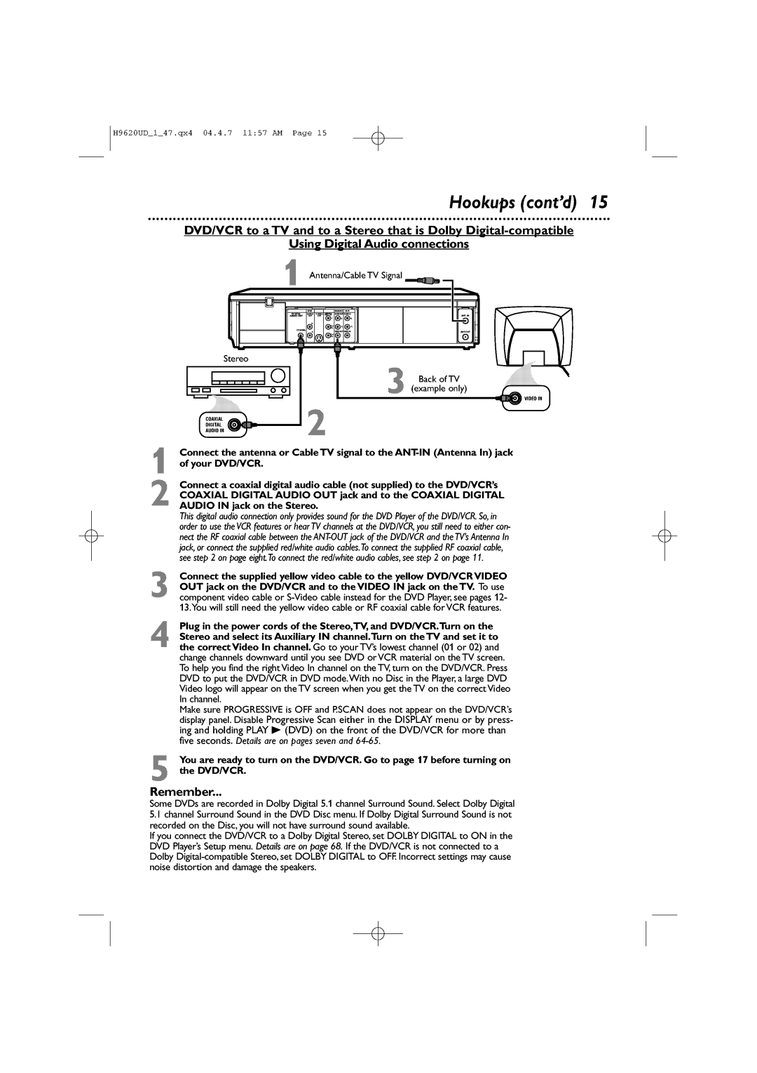 Philips DVP620VR/17 manual 