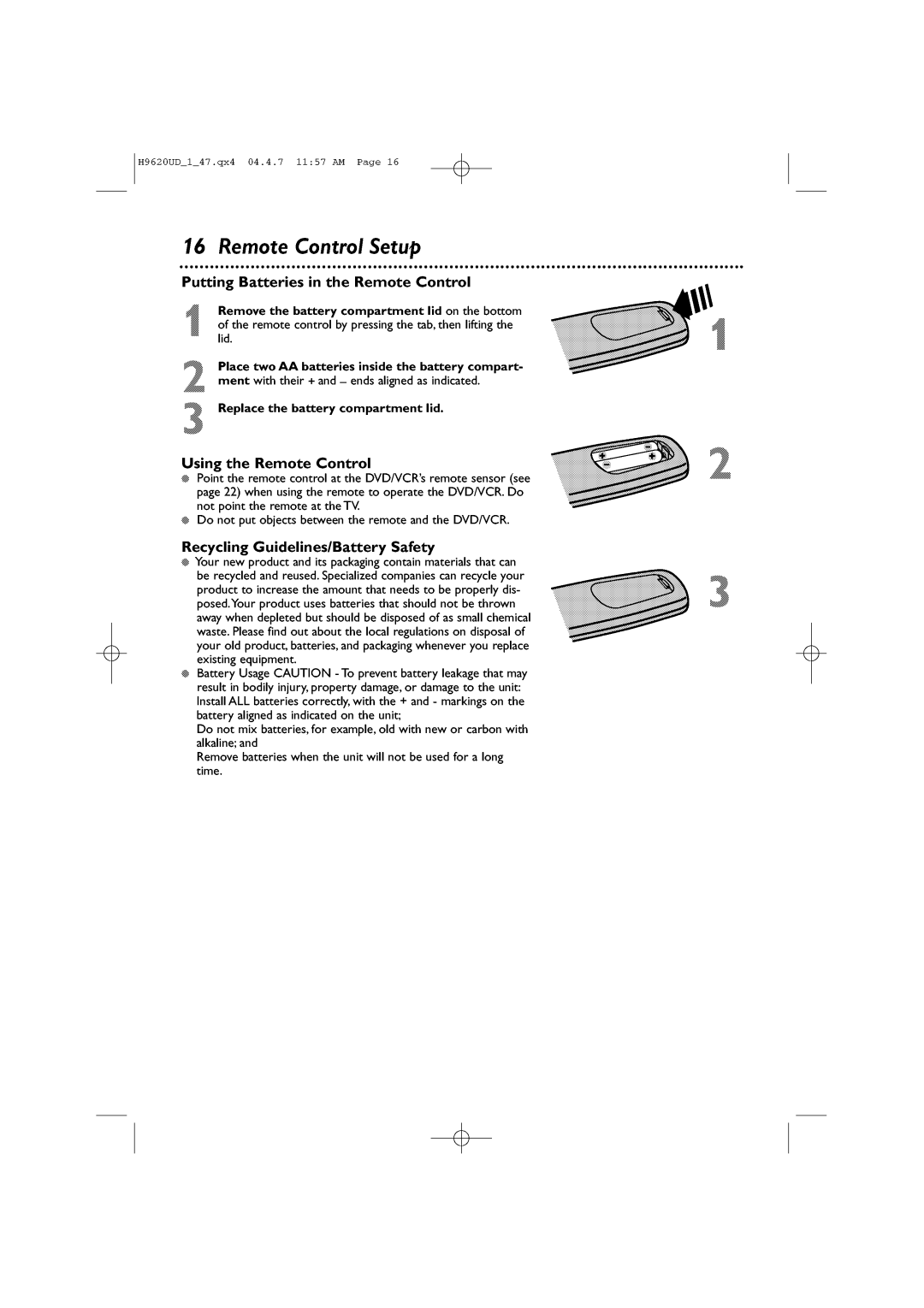 Philips DVP620VR/17 manual 