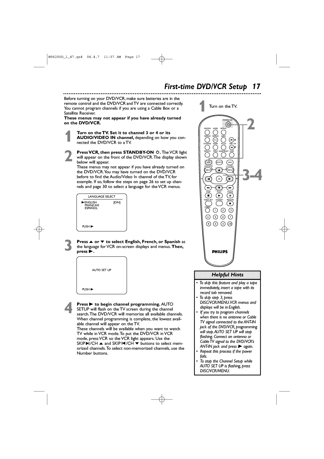 Philips DVP620VR/17 manual 