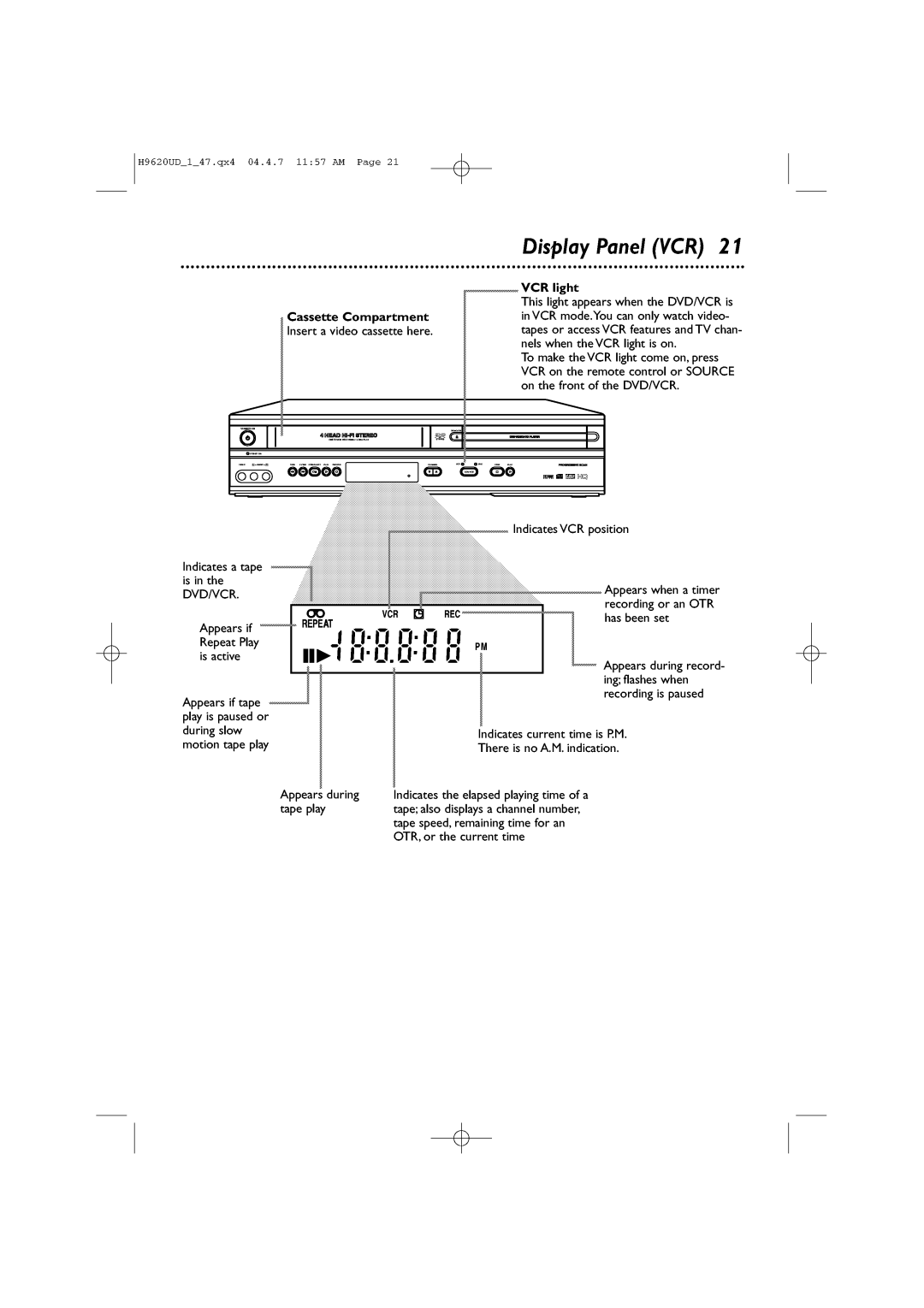 Philips DVP620VR/17 manual 