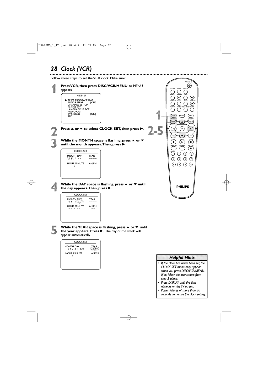 Philips DVP620VR/17 manual 