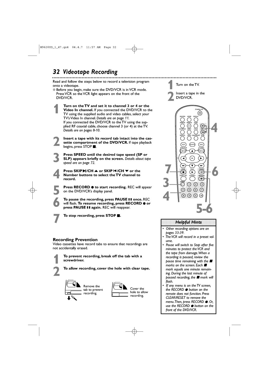 Philips DVP620VR/17 manual 