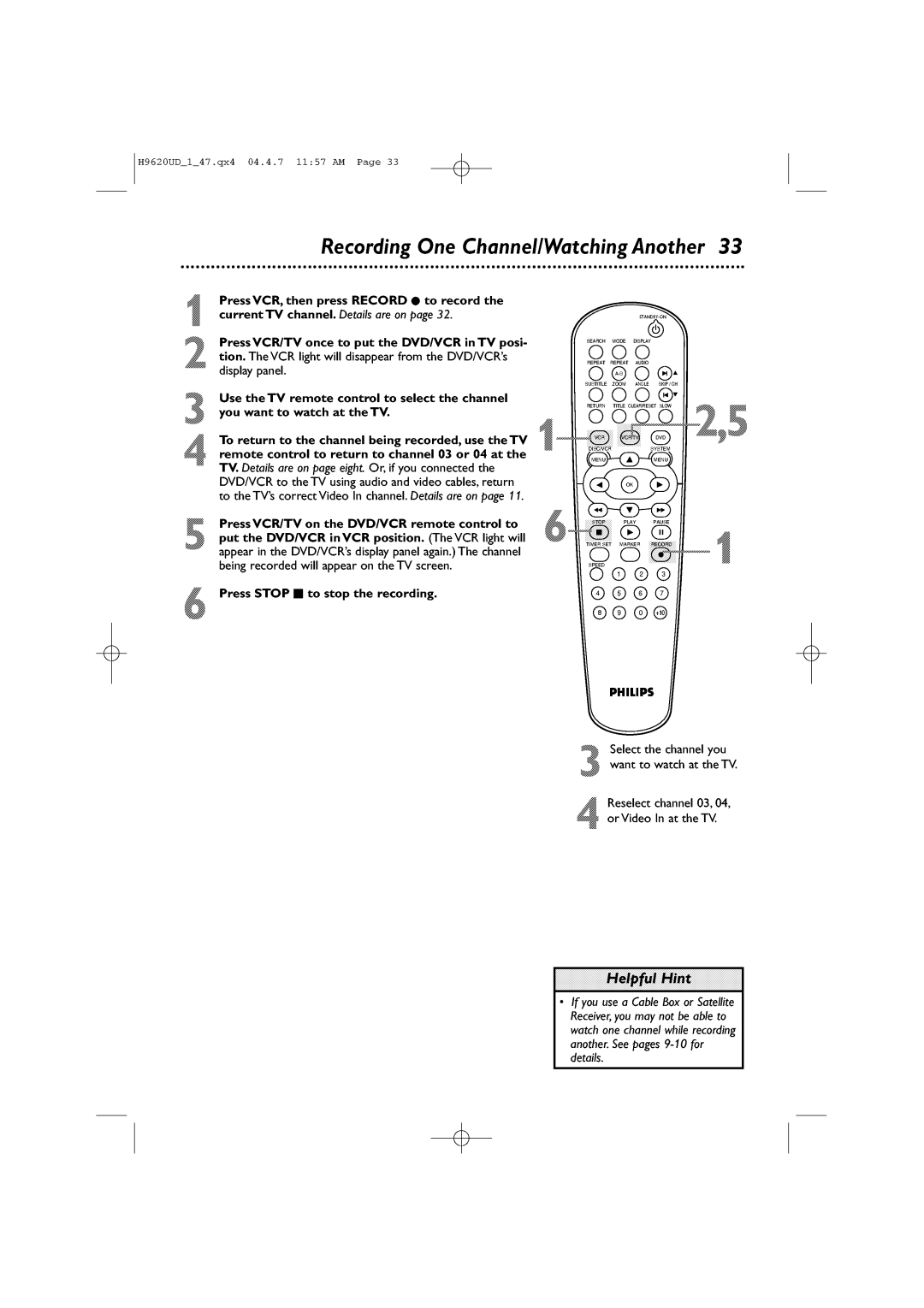 Philips DVP620VR/17 manual 