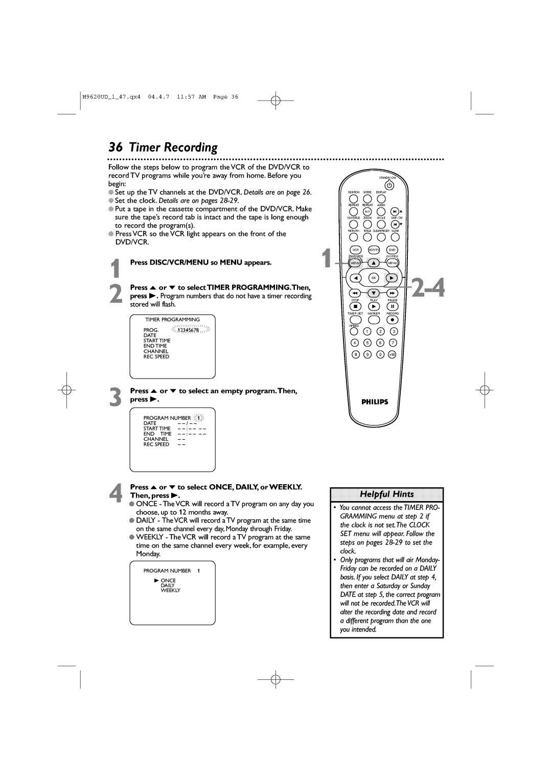 Philips DVP620VR/17 manual 