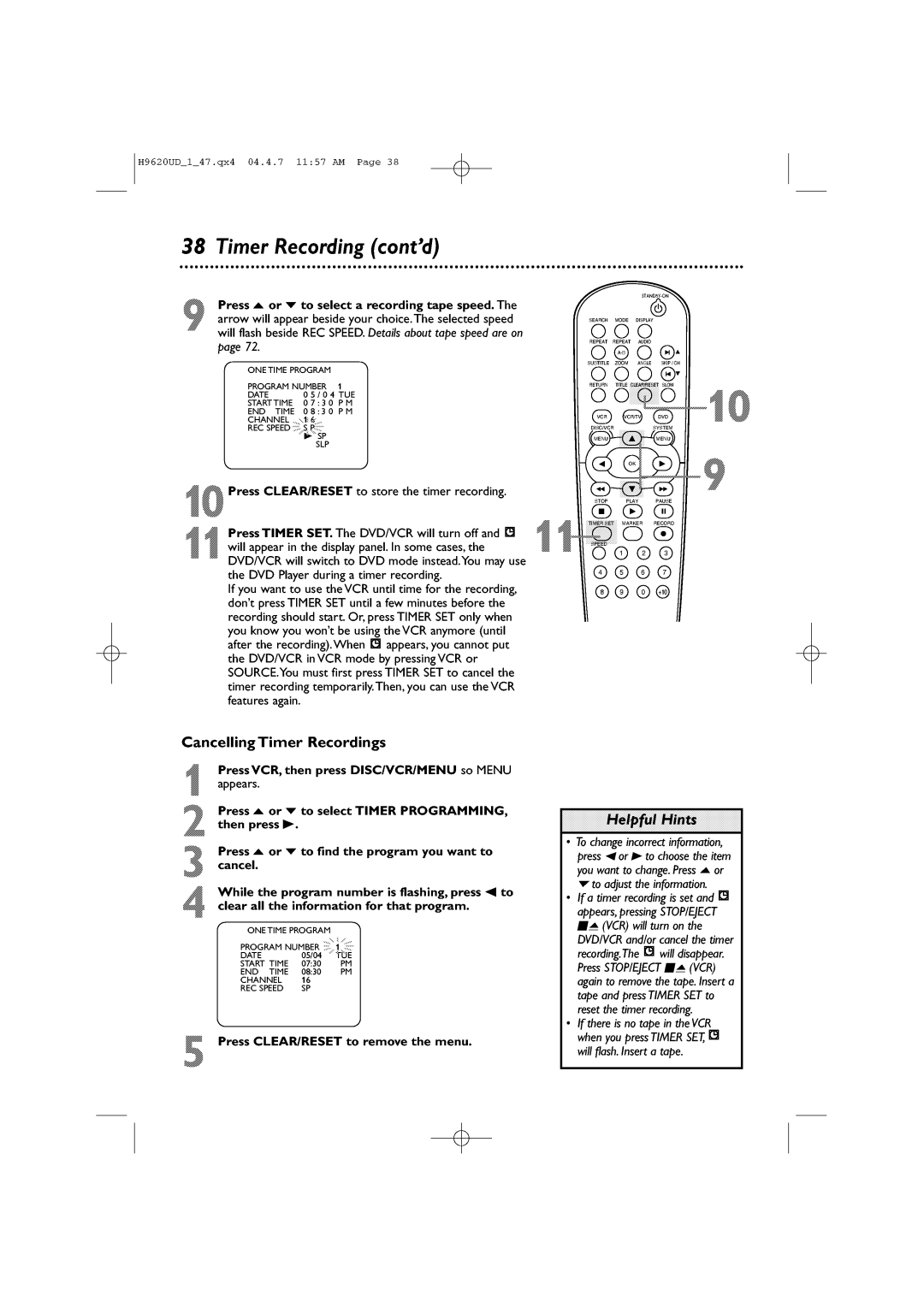 Philips DVP620VR/17 manual 