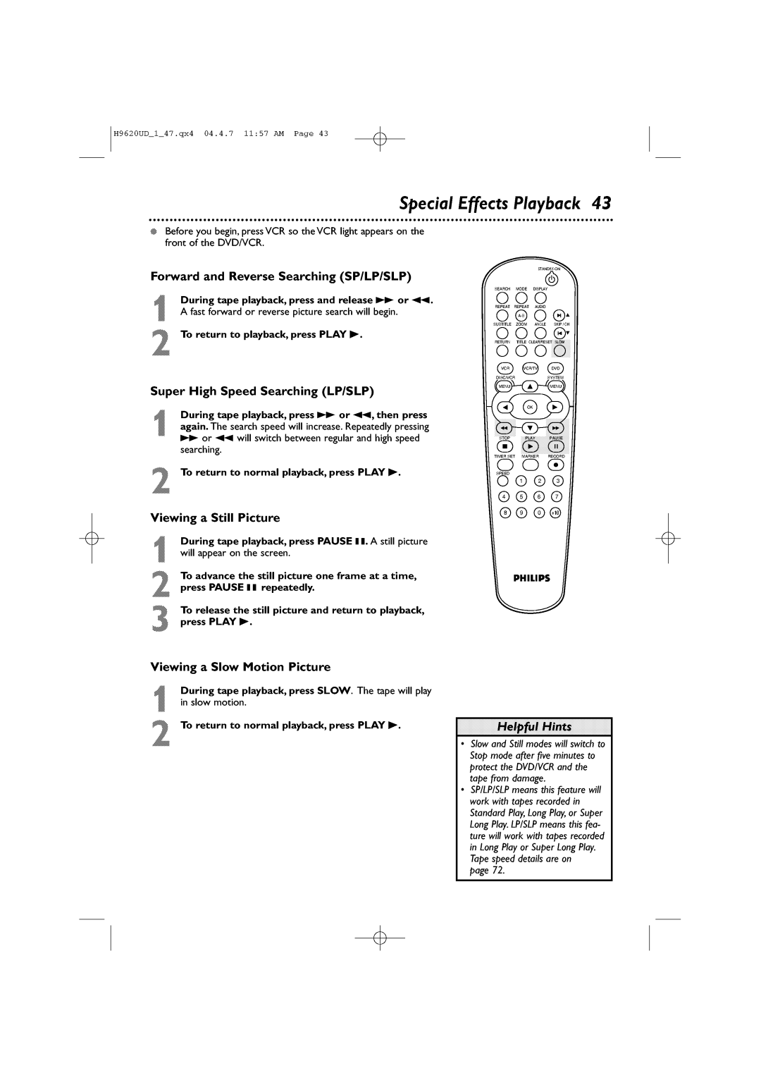 Philips DVP620VR/17 manual 