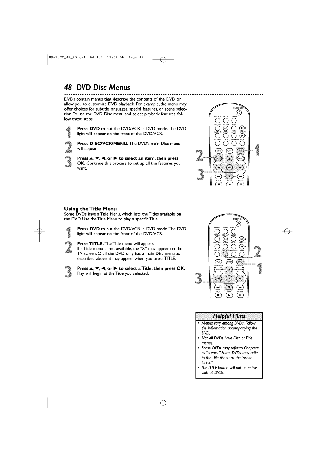 Philips DVP620VR/17 manual 