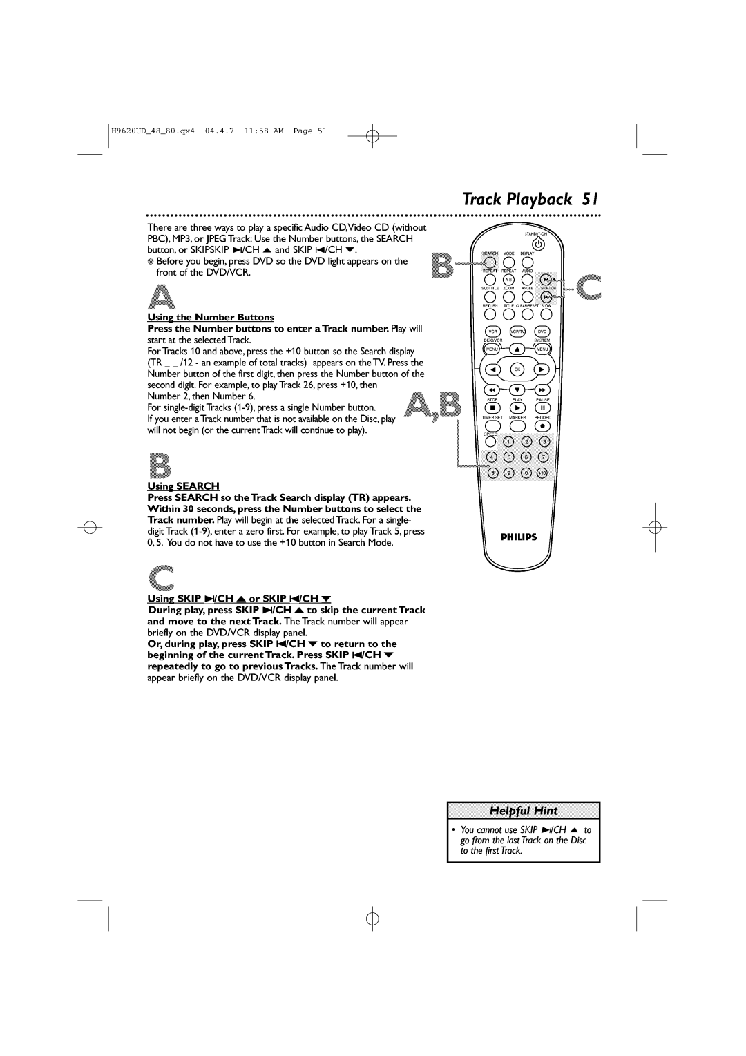 Philips DVP620VR/17 manual 