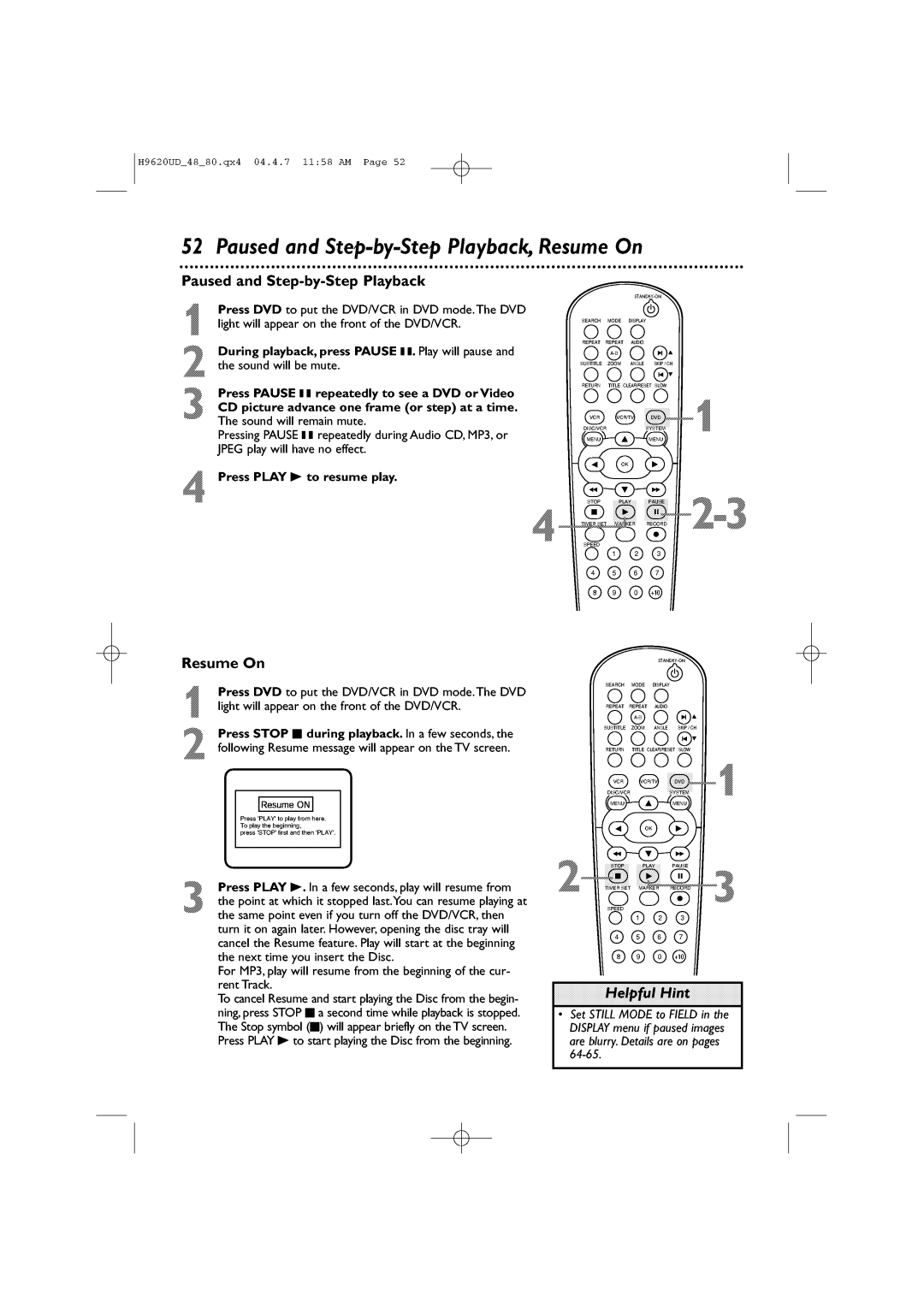 Philips DVP620VR/17 manual 