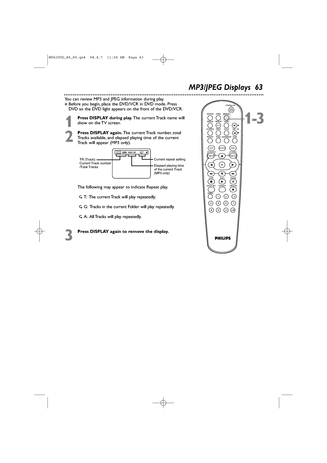 Philips DVP620VR/17 manual 