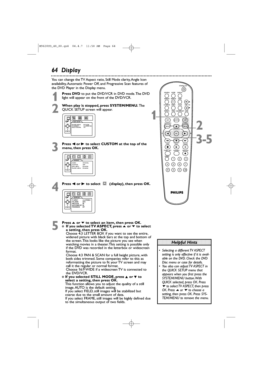 Philips DVP620VR/17 manual 