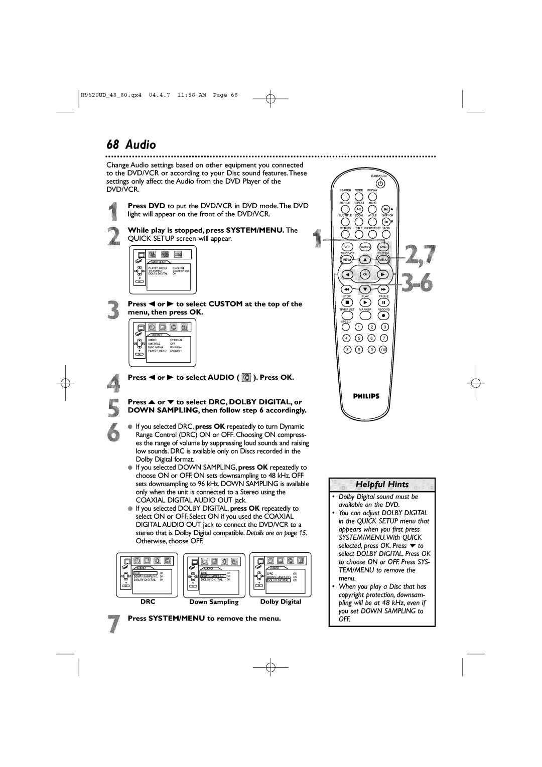 Philips DVP620VR/17 manual 