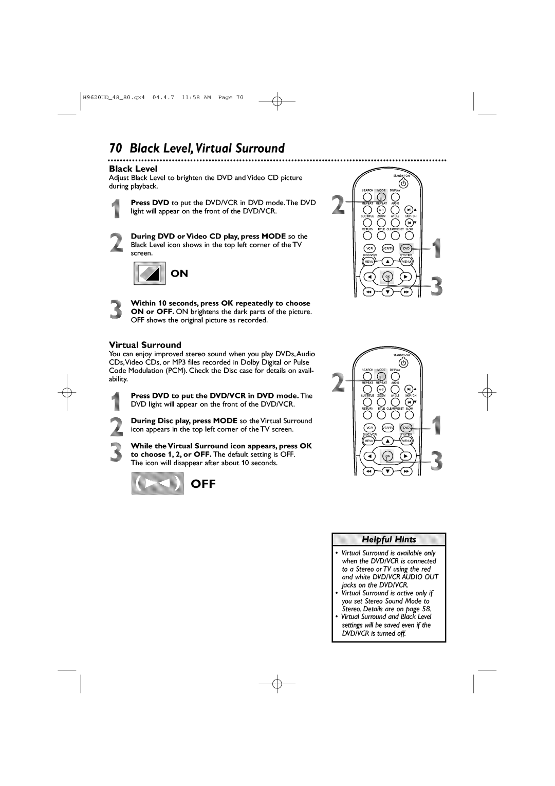 Philips DVP620VR/17 manual 