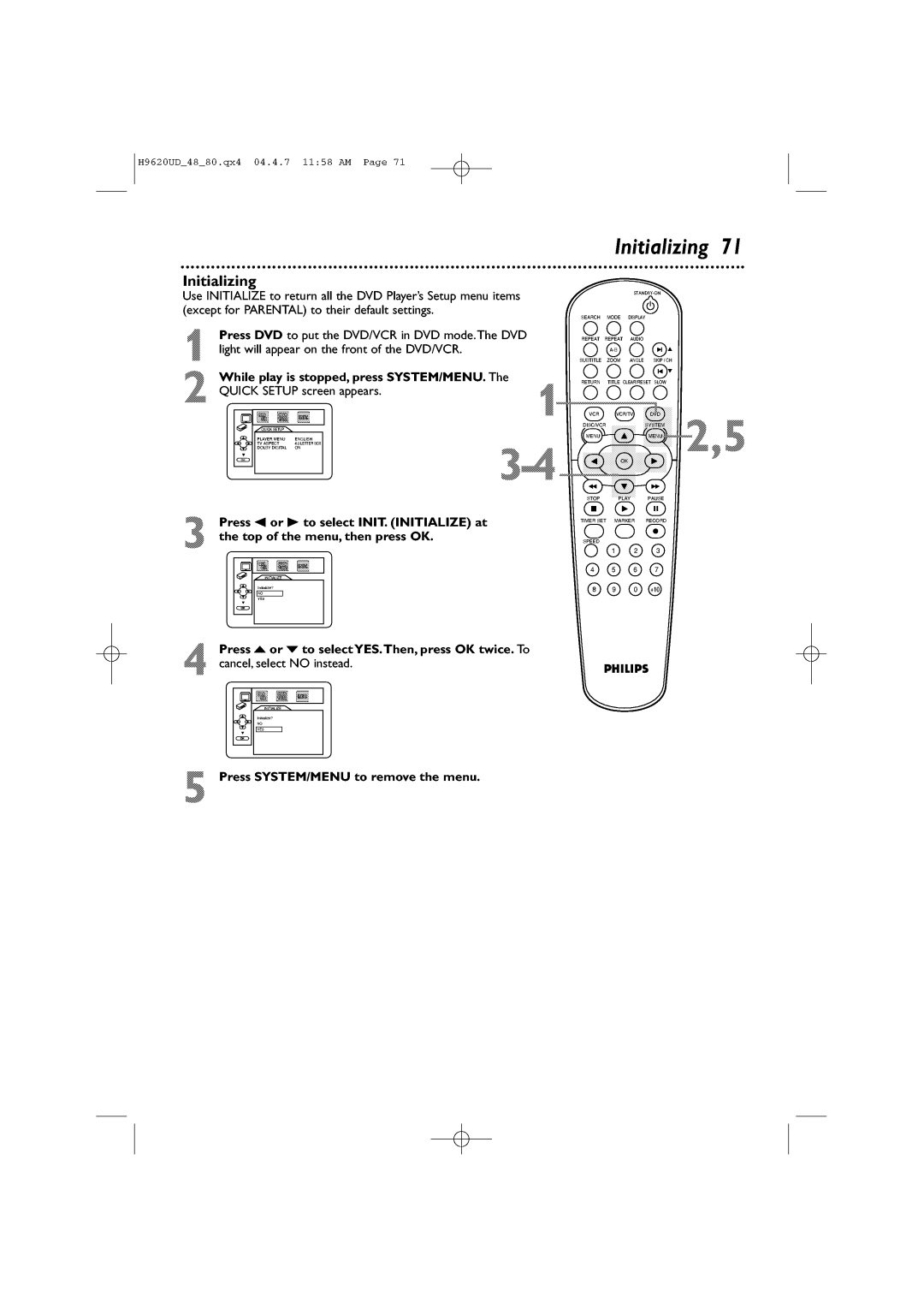 Philips DVP620VR/17 manual 