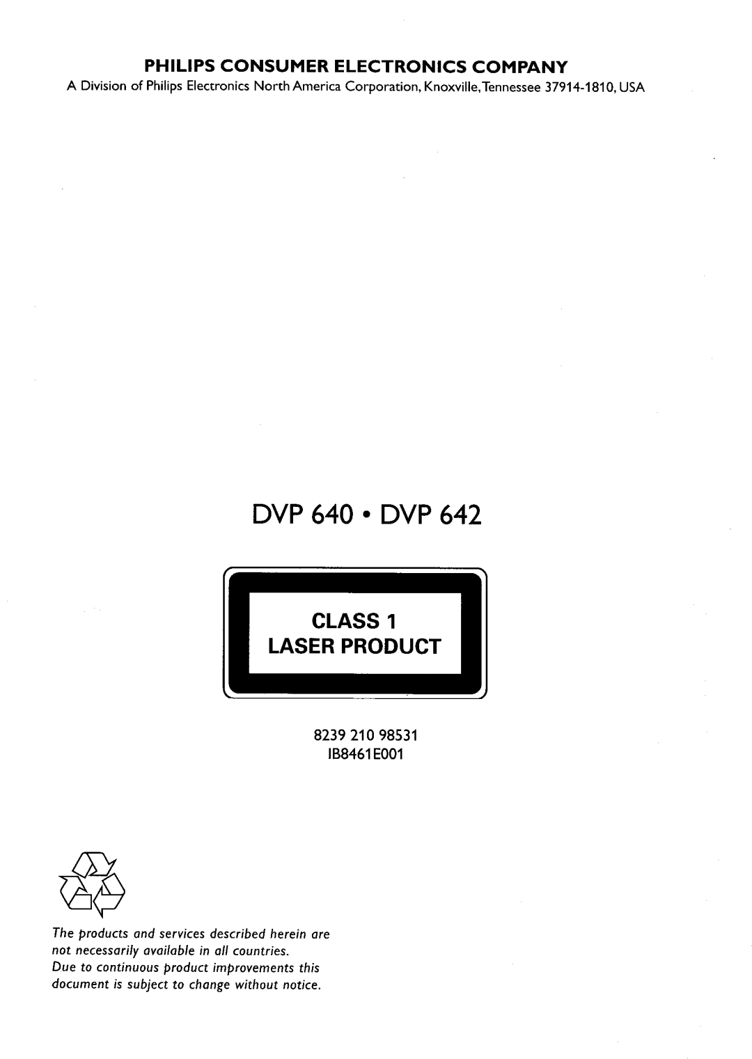 Philips DVP642/17 manual 