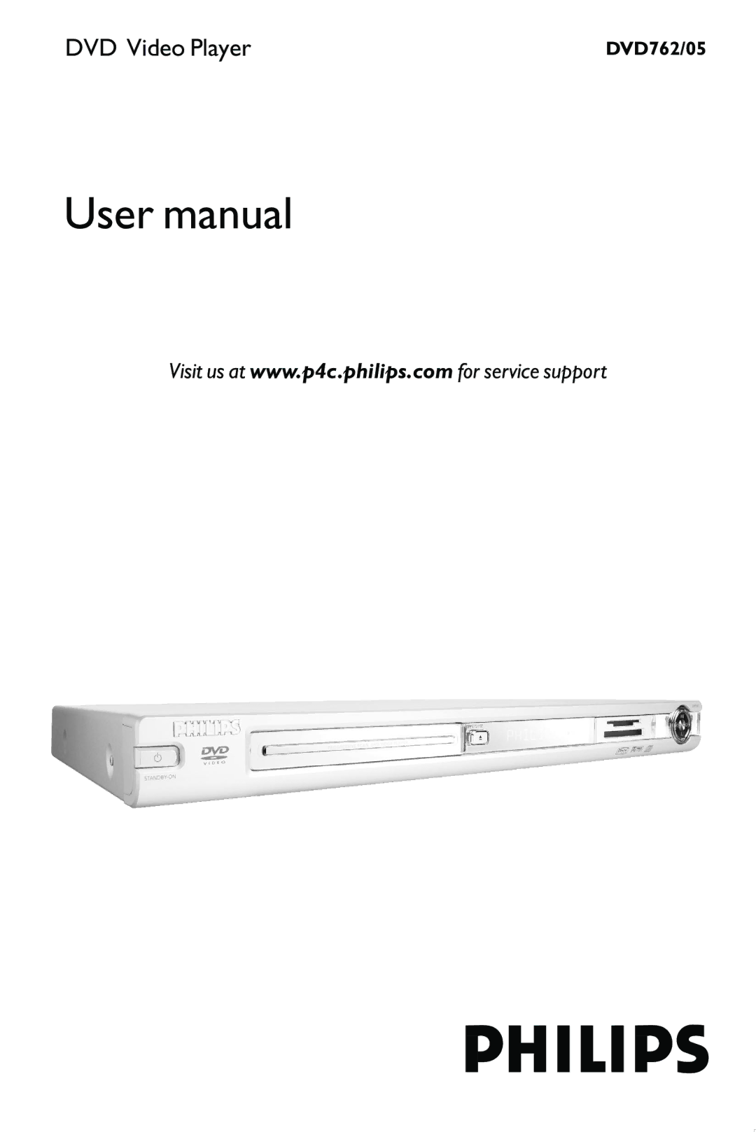 Philips SL-0433/05-1, DVP762/05 user manual DVD Video Player, DVD762/05 