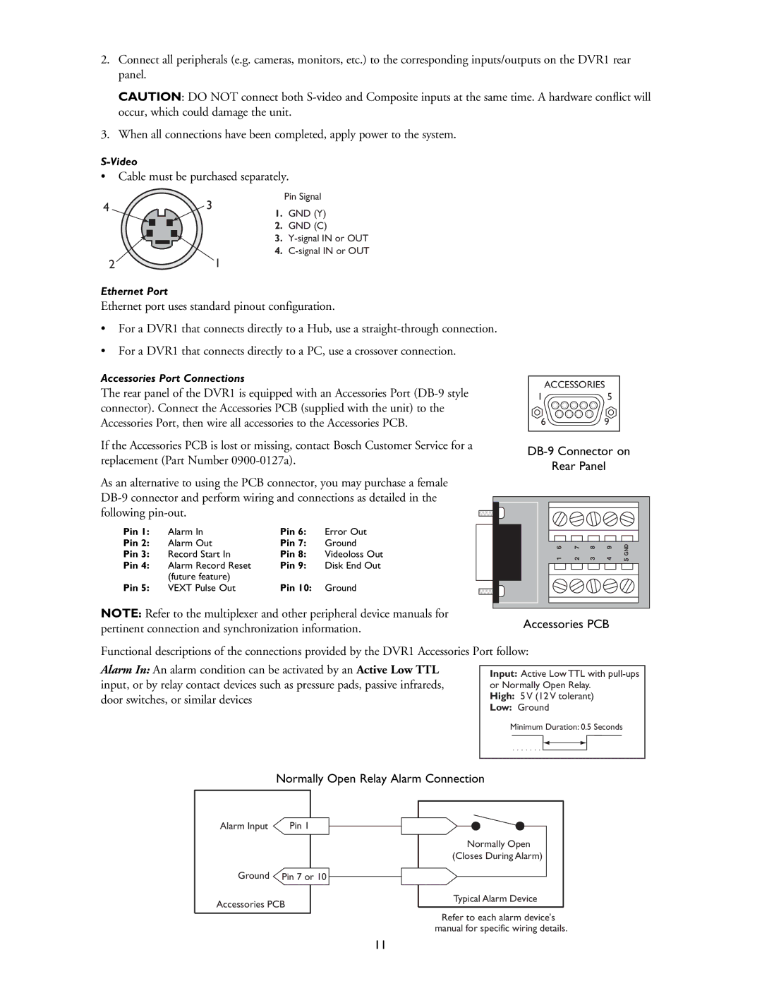 Philips DVR1EP08, DVR1EP32A, DVR1EP16 installation instructions DB-9 Connector on 