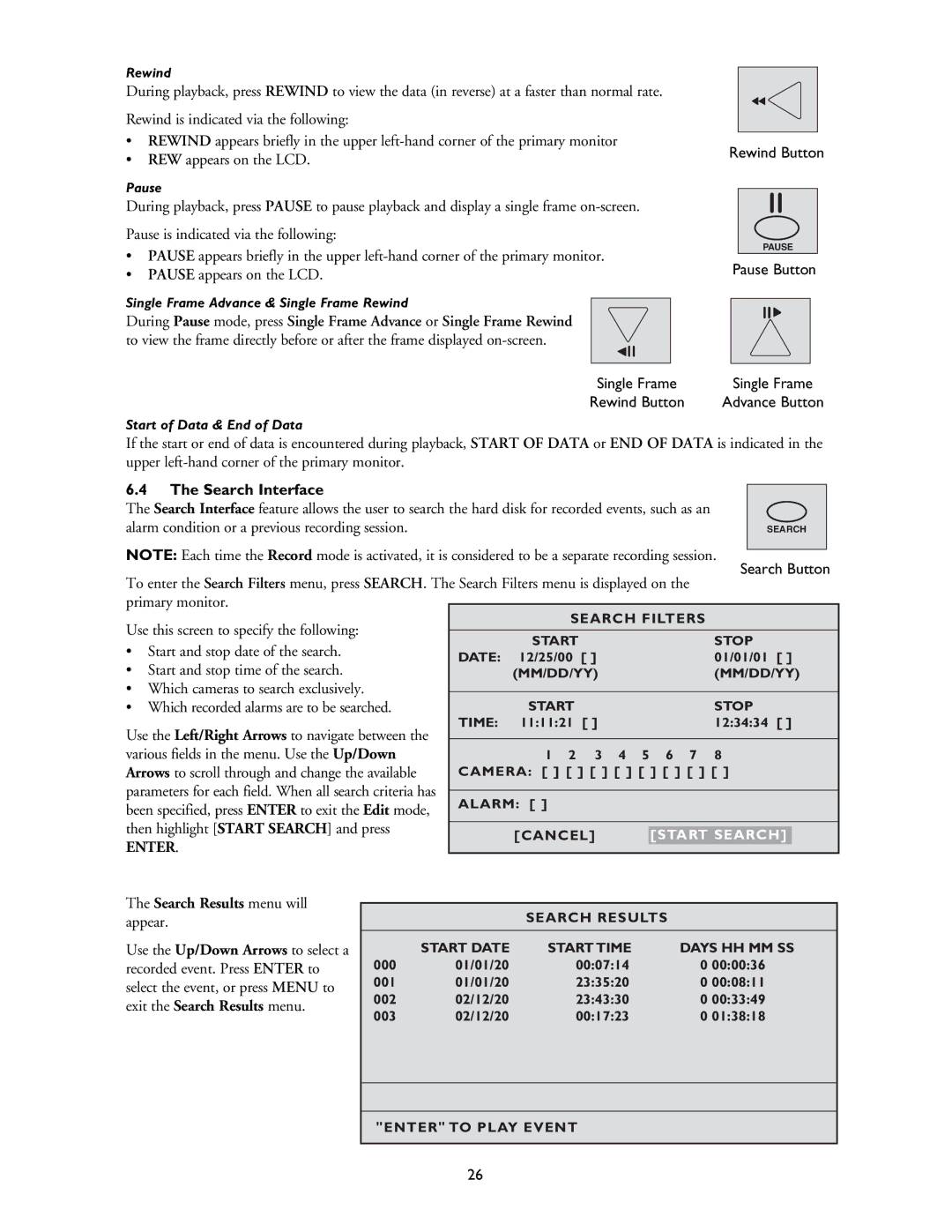 Philips DVR1EP16, DVR1EP08, DVR1EP32A installation instructions Search Interface 