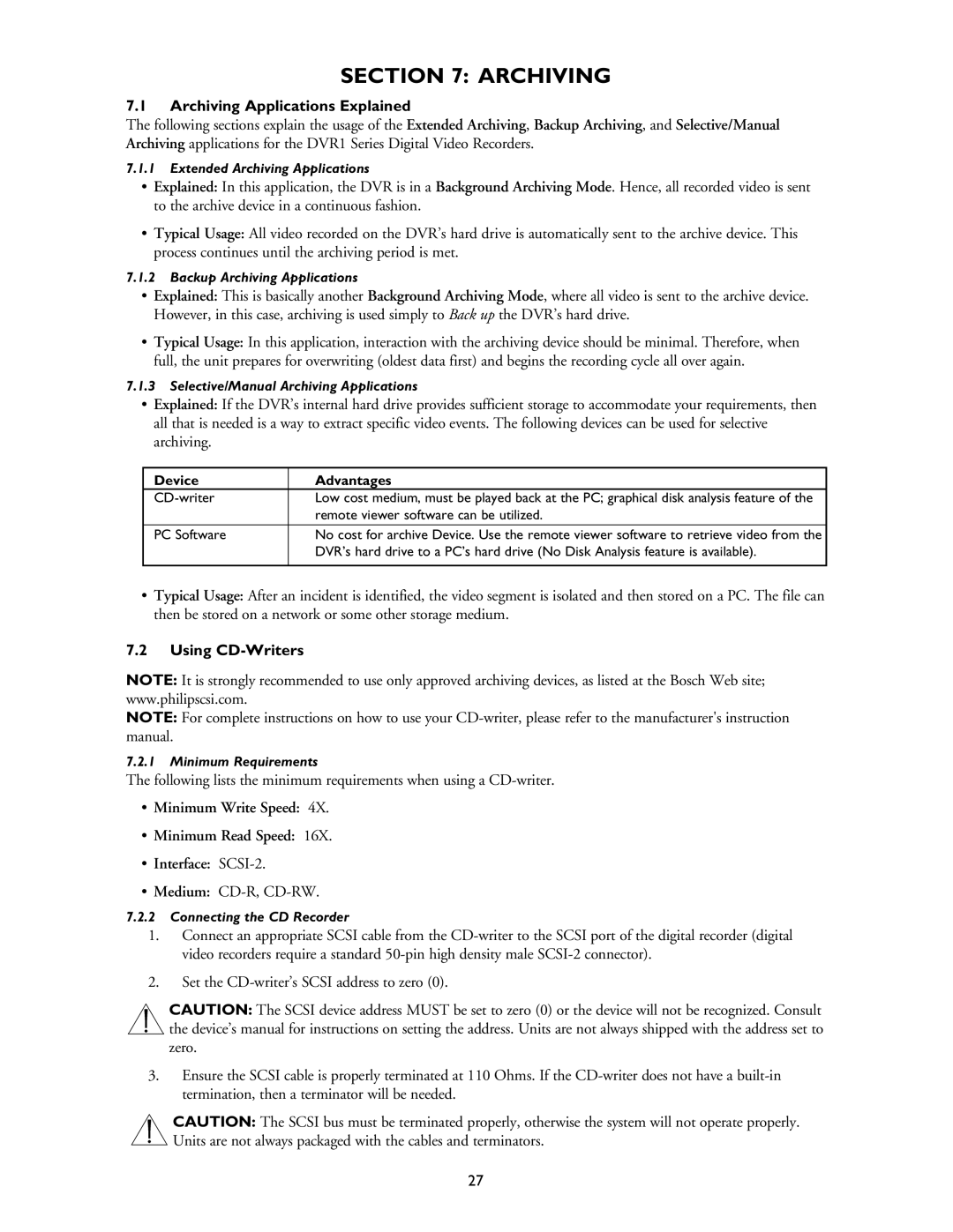 Philips DVR1EP08, DVR1EP32A, DVR1EP16 installation instructions Archiving Applications Explained, Using CD-Writers 