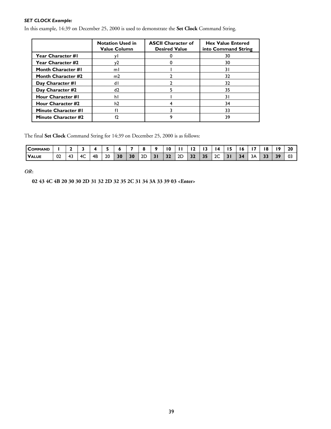 Philips DVR1EP08, DVR1EP32A, DVR1EP16 installation instructions SET Clock Example 