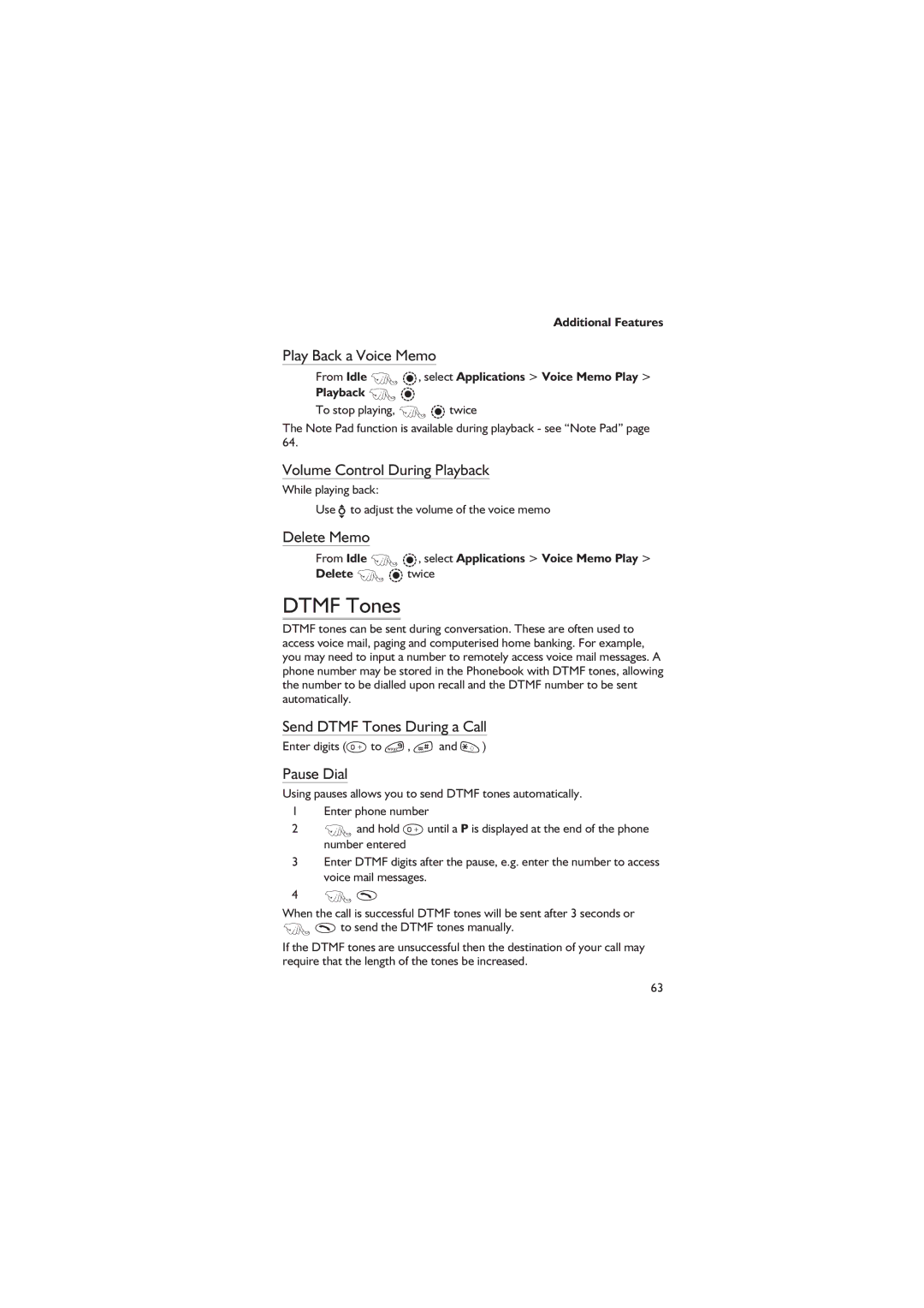 Philips EB-GD67 operating instructions Dtmf Tones 