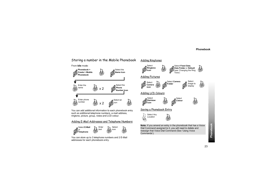 Philips EB-GD87 manual Storing a number in the Mobile Phonebook 