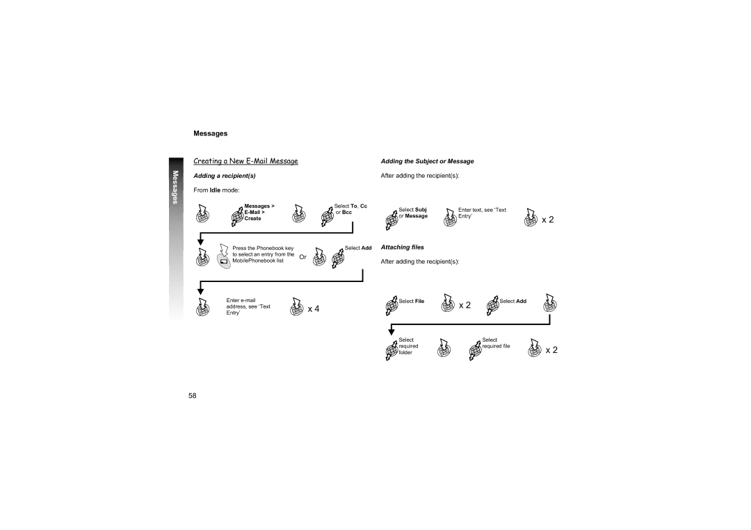 Philips EB-GD87 manual Creating a New E-Mail Message, Adding a recipients 