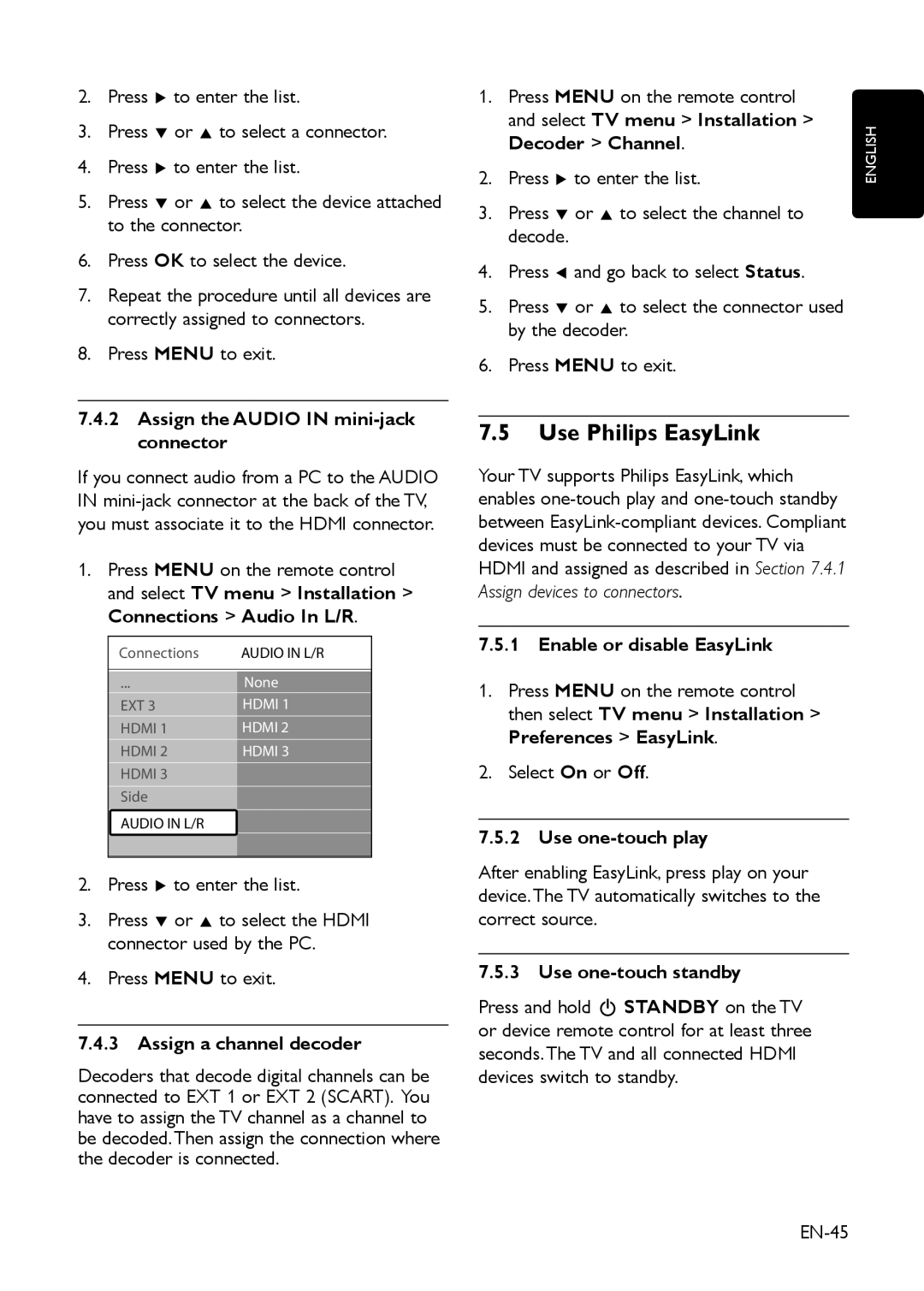 Philips EIP-4500 user manual Use Philips EasyLink 