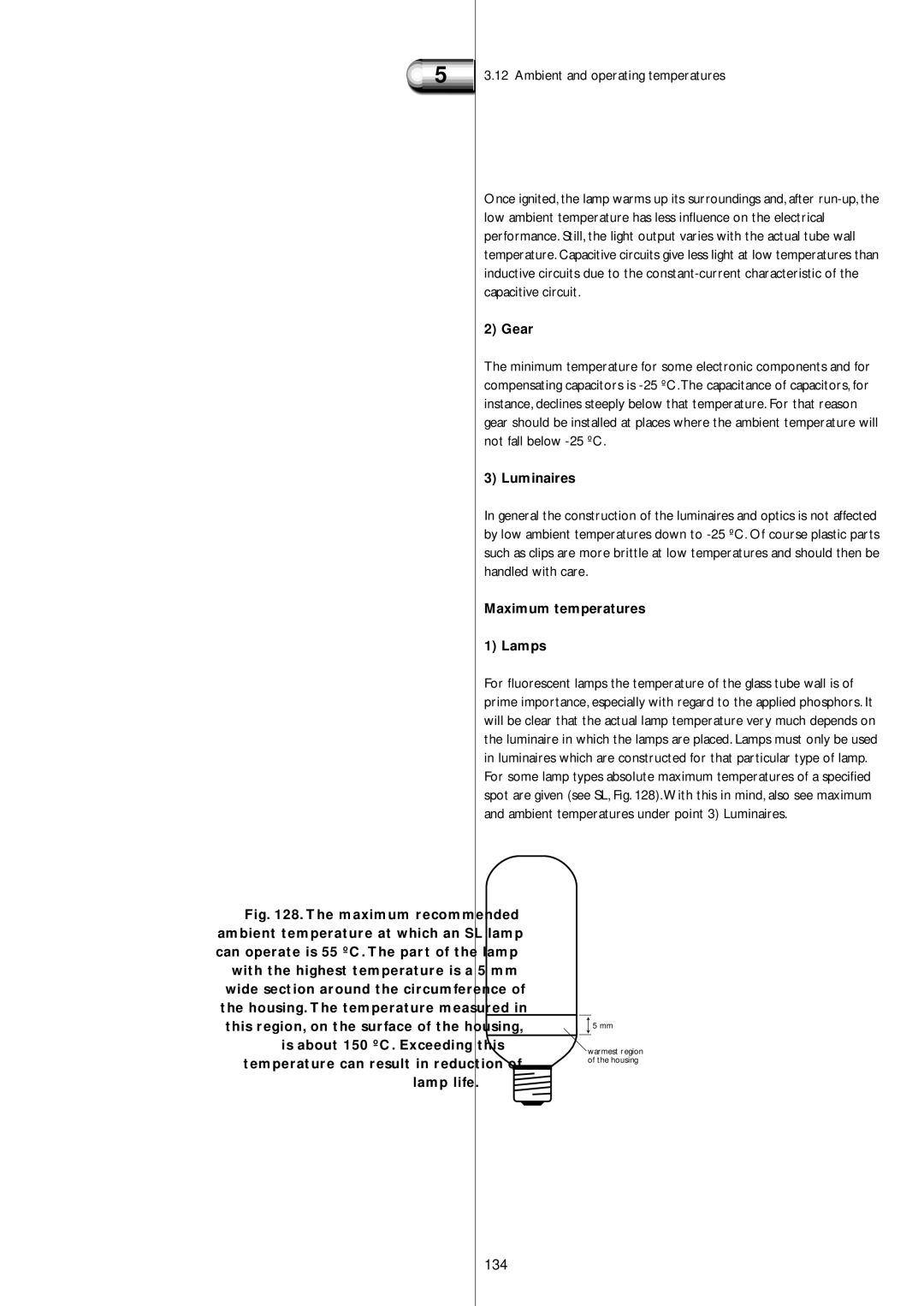 Philips Electromagnetic Lamp manual 134, Gear, Luminaires, Maximum temperatures Lamps 