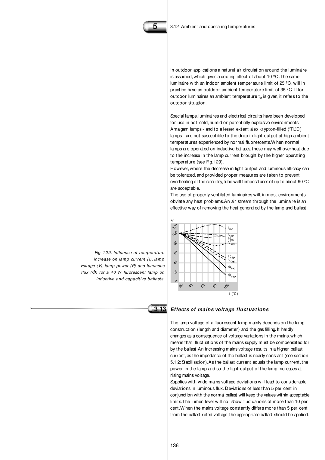 Philips Electromagnetic Lamp manual Effects of mains voltage fluctuations, 136 