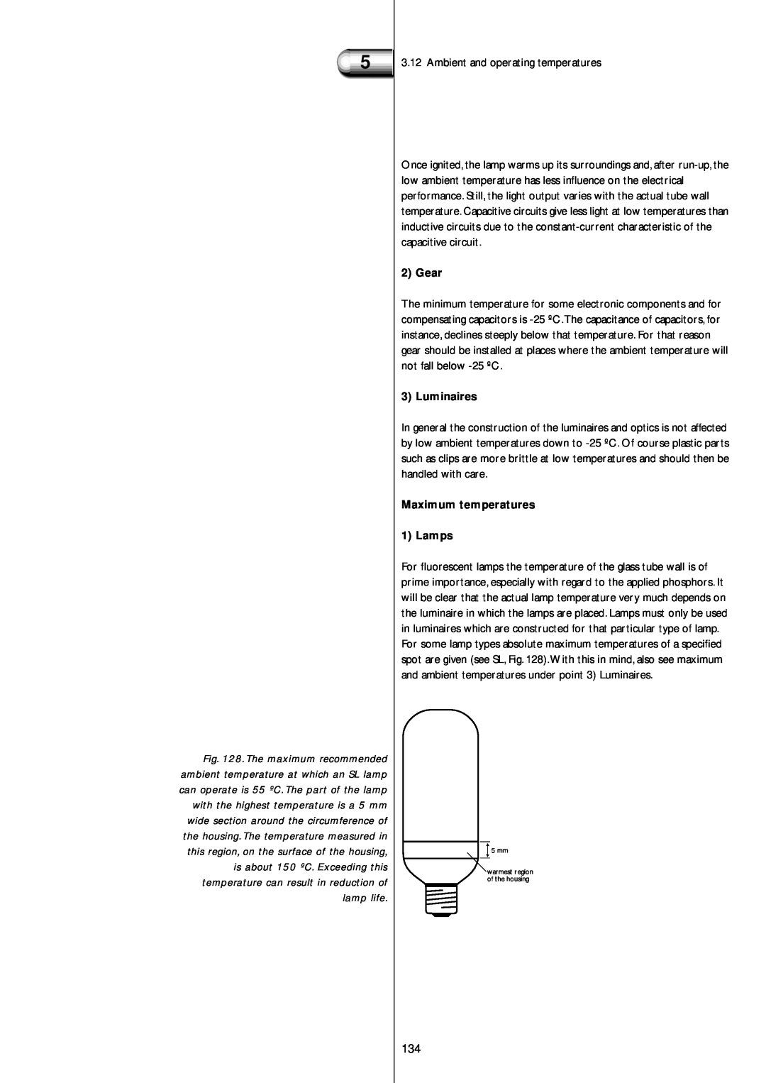 Philips Electromagnetic Lamp manual Gear, Luminaires, Maximum temperatures 1 Lamps 