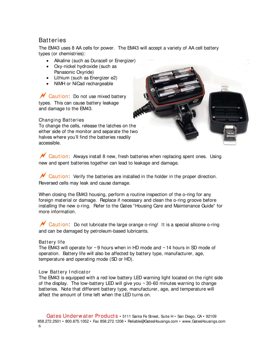 Philips EM43 manual Changing Batteries, Battery life, Low Battery Indicator 