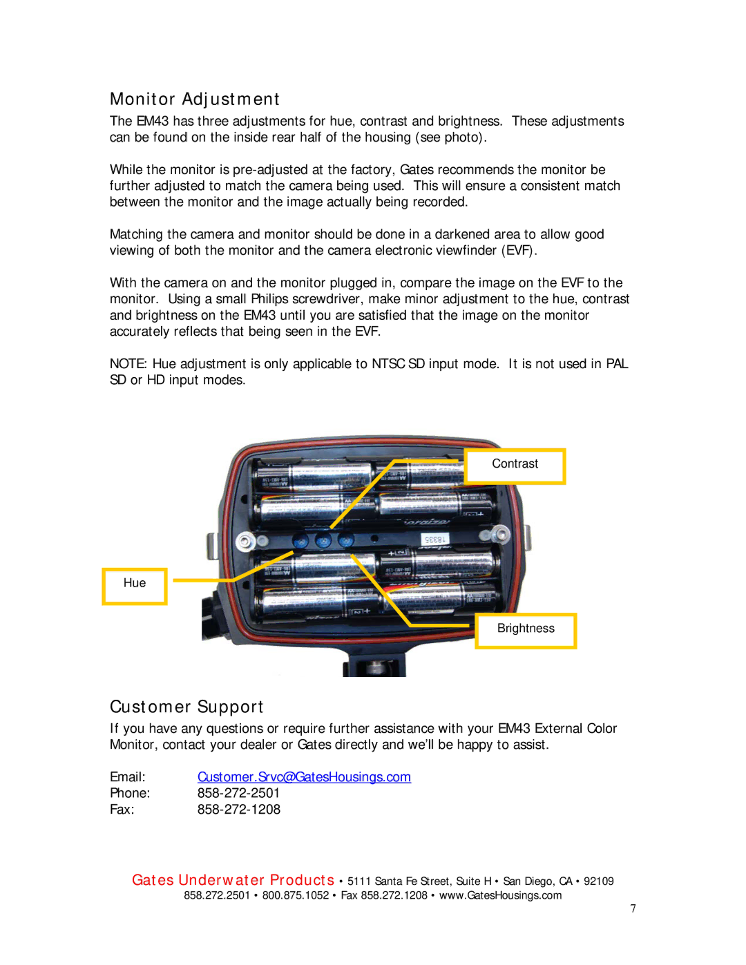 Philips EM43 manual Monitor Adjustment, Customer Support 