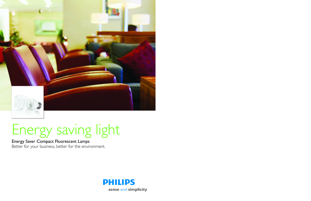 Philips Energy Saver Compact Fluorescent Lamp manual Energy saving light 