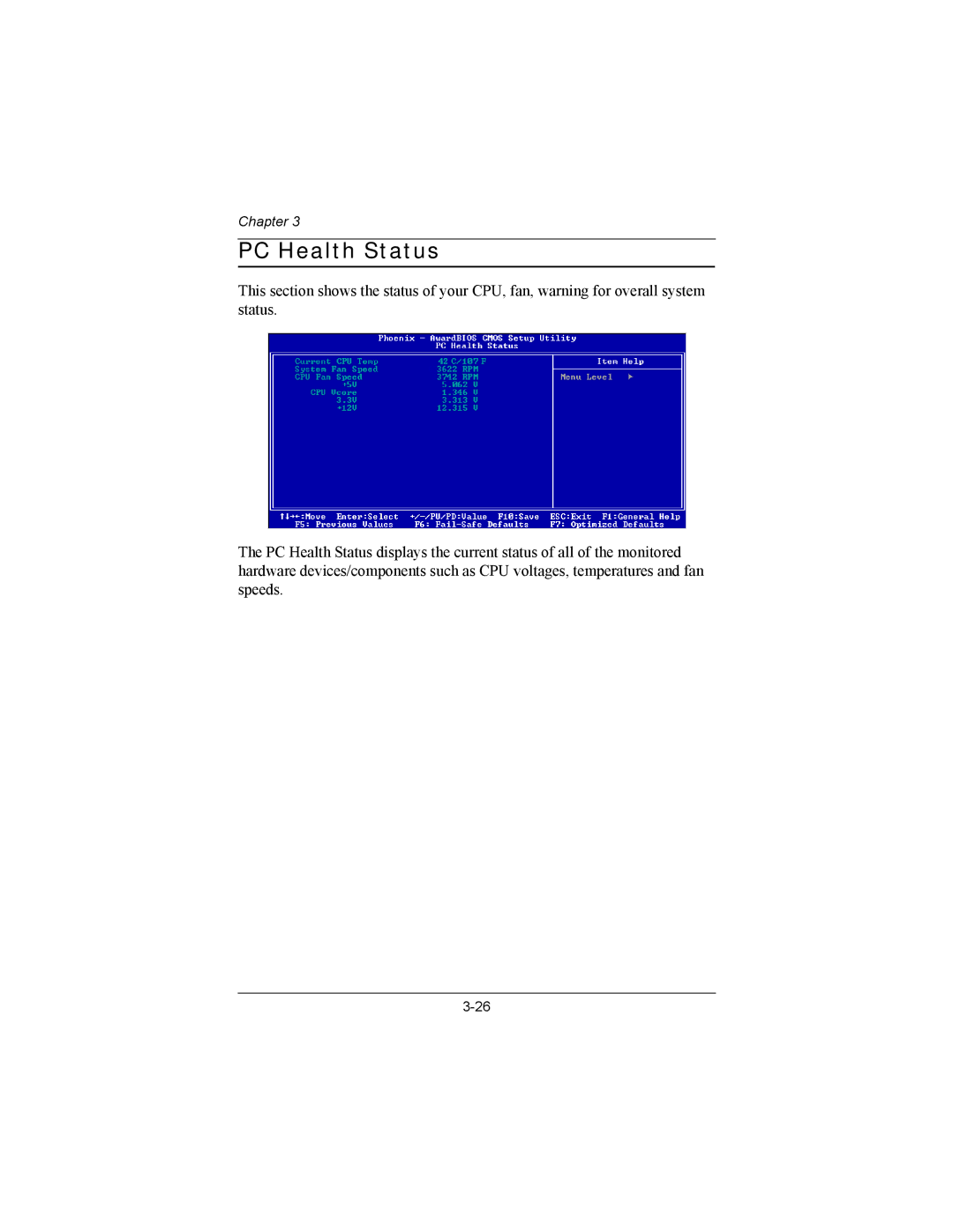 Philips EPIA-MII user manual PC Health Status 