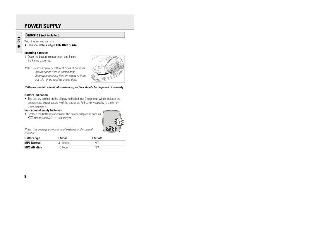 Philips EXP 200 manual Power Supply 