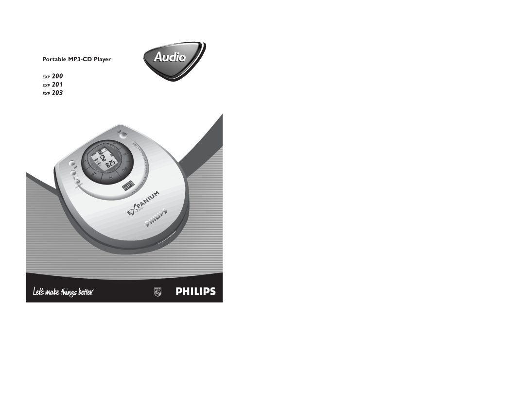 Philips EXP 200 manual AudioAudio, Portable MP3-CDPlayer, Exp Exp Exp, series, B Db, E Od M 