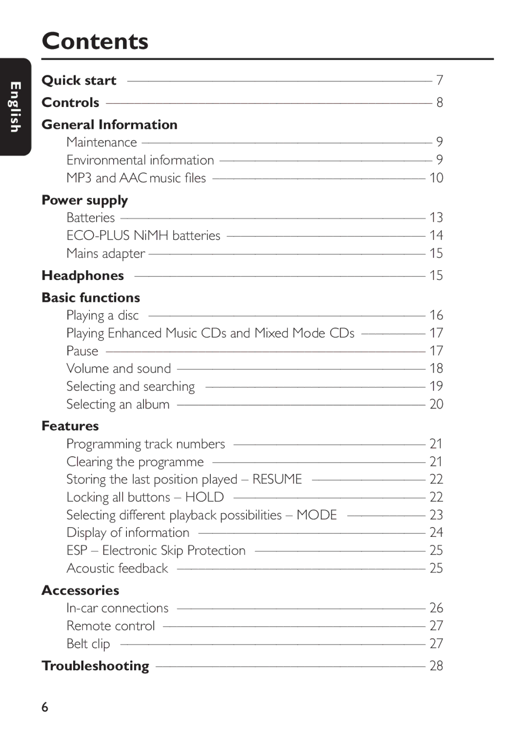 Philips EXP 501/00 manual Contents 