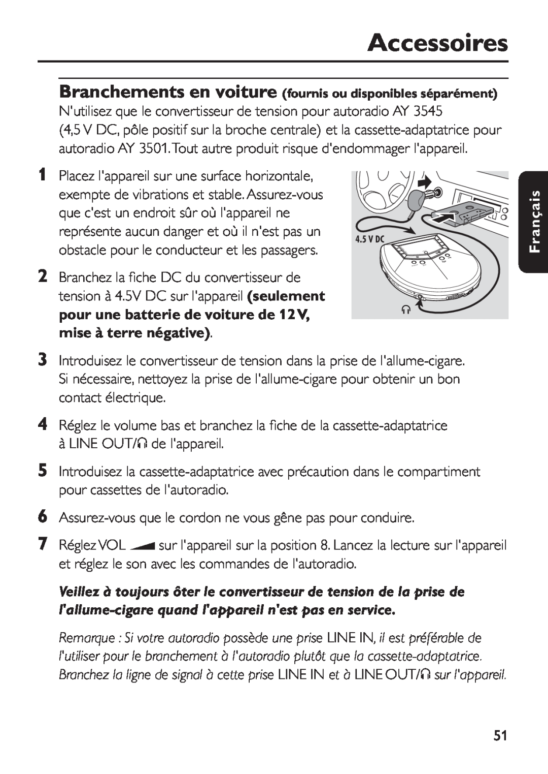 Philips EXP 501/00 manual Accessoires, Français 