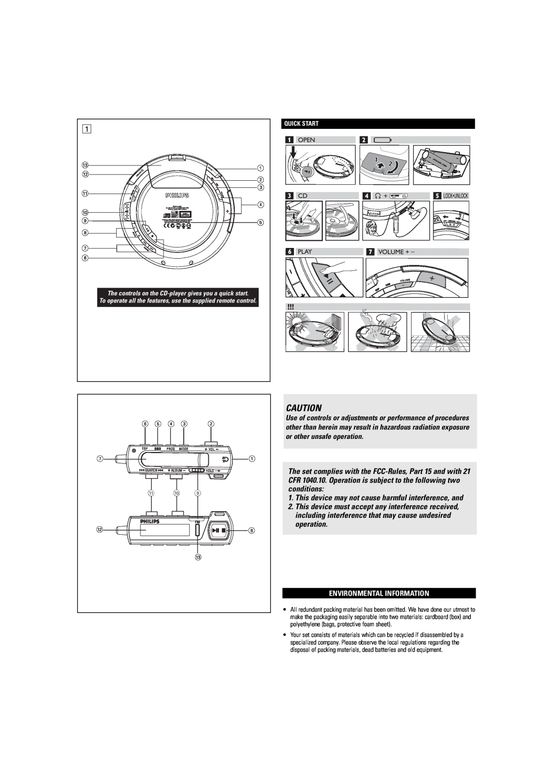 Philips EXP3483 user manual Environmental Information, This device may not cause harmful interference, and 