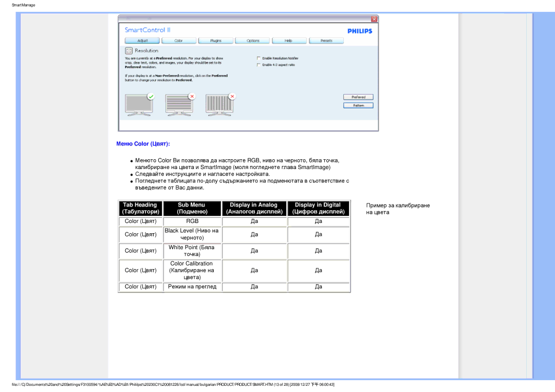 Philips F3100594 user manual Tab Heading Sub Menu Табулатори Подменю 