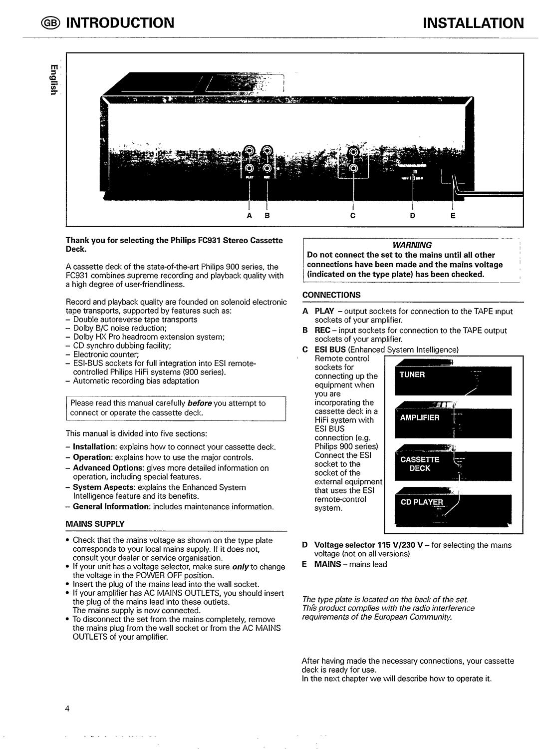 Philips FC 931 manual 