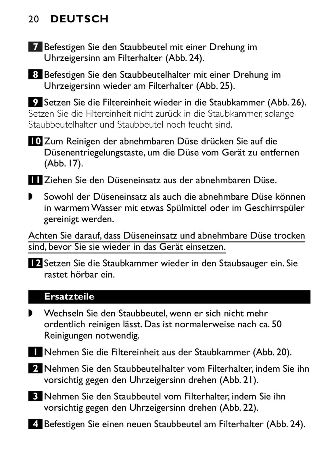 Philips FC6094, FC6092, FC6090 manual Ersatzteile 