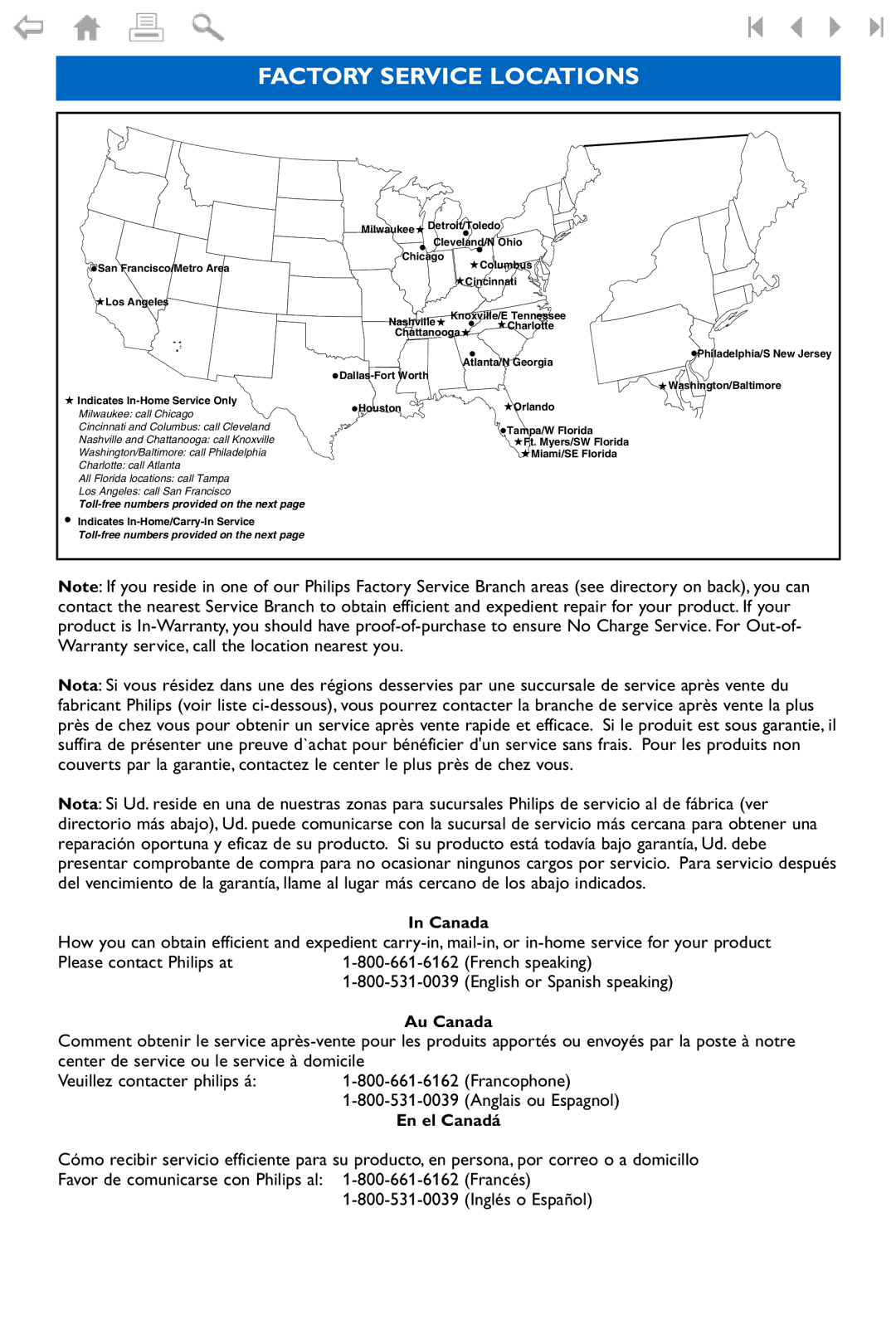 Philips Flat TV manual Au Canada, En el Canadá 